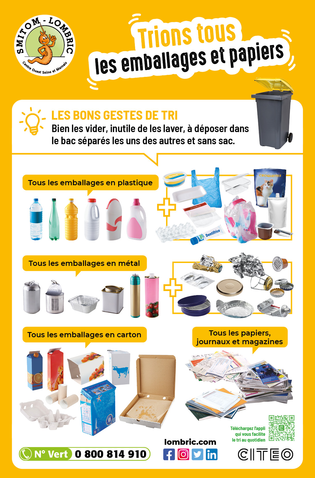 Smictom Recyclage Poubelle Jaune Lurrose Lot De Autocollants Pour